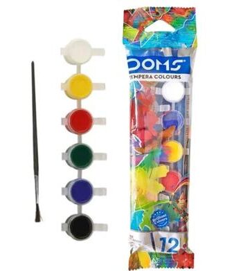 Doms Tempera Water Colour – 6 Vibrant Shades for Creative Art Projects